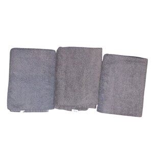 3-Piece Mainstays Grey Cotton Bath Towels Set